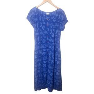 Blue Ginger Midi Maxi Tie Back Dress Blue Floral Women’s Sz Small Garden Party